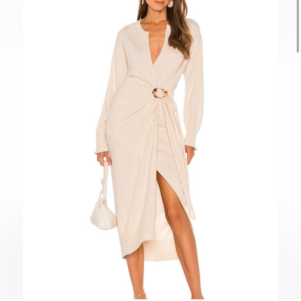 Jonathan Simkhai Evalynn wrap dress size small wool cashmere blend - Picture 3 of 13